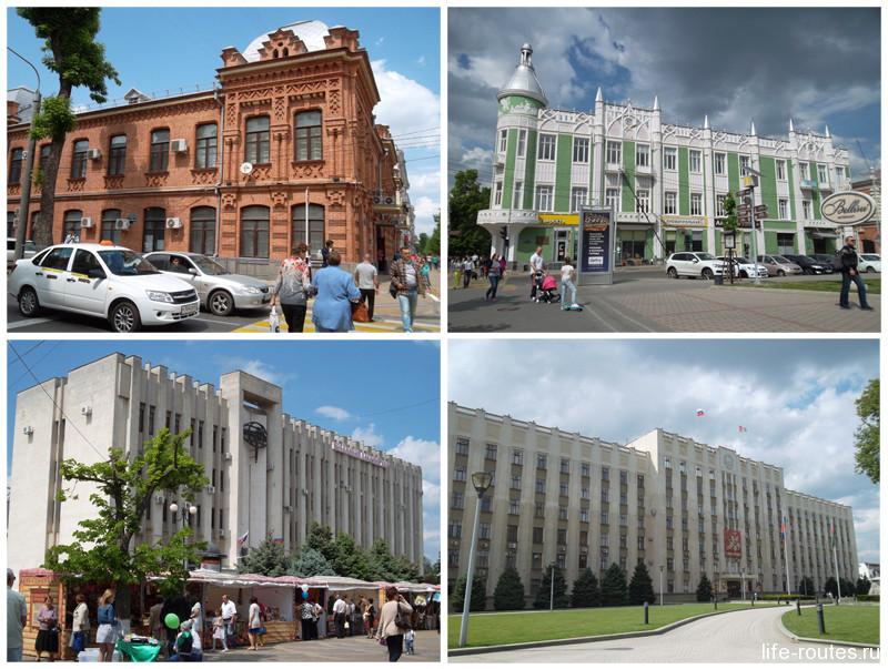 Особняки XIX века мирно соседствуют со зданиями в стиле советского конструктивизма